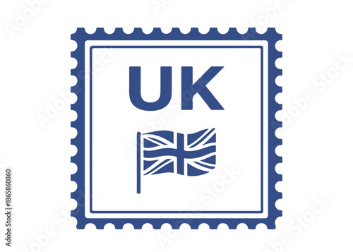 UK postage stamp vector icon on a white background
Vector postage stamp on a white background