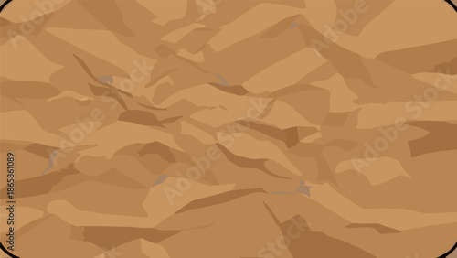 Abstract brown crumpled paper texture with varied shades