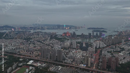 Aerial View of Xiamen Haicang District Architectural Complex, Fujian, China