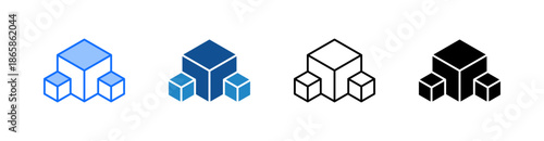 Cube Multiple Style Icon Set 