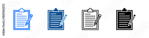 Clipboard Writing Multiple Style Icon Set 