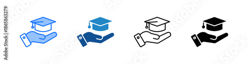 Graduation Multiple Style Icon Set 