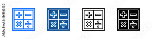 Math Multiple Style Icon Set 