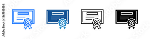 Certificate Multiple Style Icon Set 