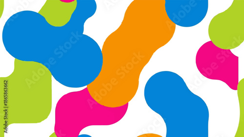 Abstract composition of flowing shapes and vibrant colors