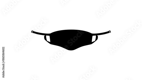 face mask symbol, black isolated silhouette