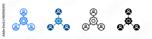 Association Multiple Style Icon Set 