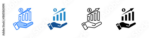 Investment Multiple Style Icon Set 