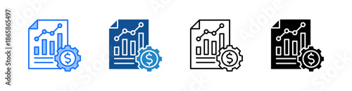 Financial Management Multiple Style Icon Set 