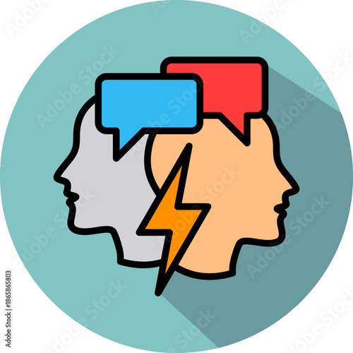 Work Conflict isometric icon