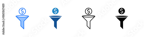 Funnel Multiple Style Icon Set 