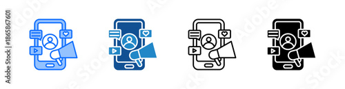 Influencer Multiple Style Icon Set 