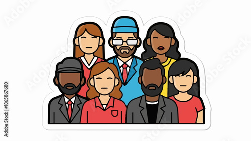 Diverse group of people standing together