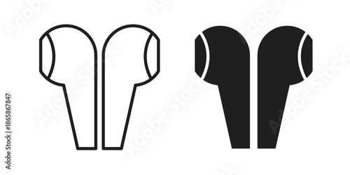 Air pods icons set designed in filled, outline, line and stroke style