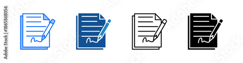 Contract Multiple Style Icon Set 