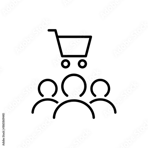 Shopping icon vector. Online shopping Illustration sign. Purchases symbol. Sale logo.