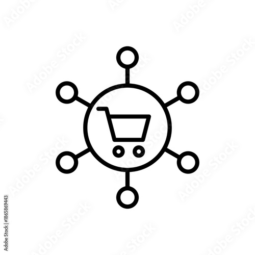 Shopping icon vector. Online shopping Illustration sign. Purchases symbol. Sale logo.