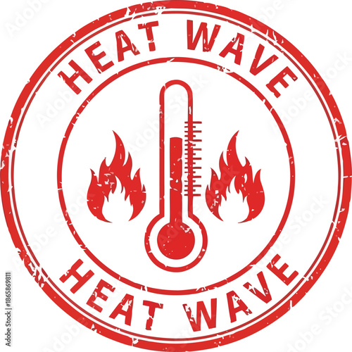 Thermometer icon with flames indicating severe heat wave warning symbol weather extreme temperature concept vector