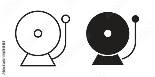 Bell school icons set designed in filled, outline, line and stroke style