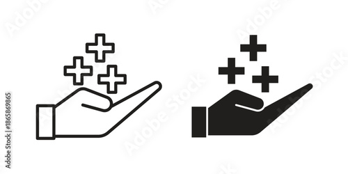 benefits icons set designed in filled, outline, line and stroke style
