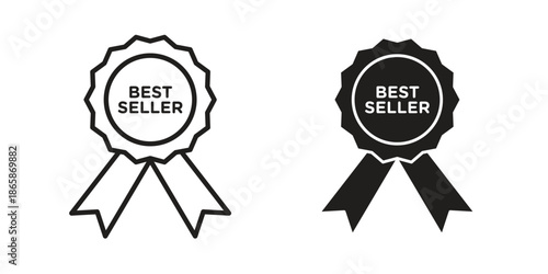 Best seller icons set designed in filled, outline, line and stroke style