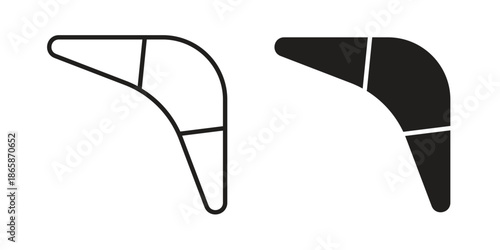 Boomerang icons set designed in filled, outline, line and stroke style