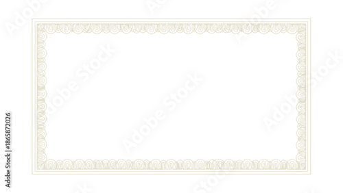 Elegant Vintage White Rectangle Frame with Ornate Decorative Border and Subtle Texture