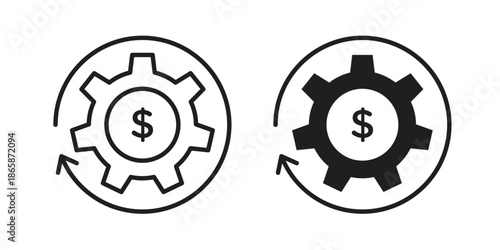 Business model icons set designed in filled, outline, line and stroke style
