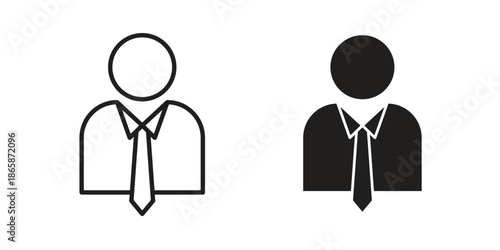 Businessman icons set designed in filled, outline, line and stroke style