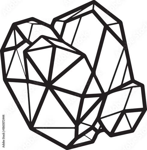 crystal and gemstone coloring pages featuring clean black line art and detailed faceted shapes.