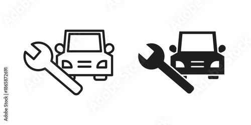 Car repair icons set designed in filled, outline, line and stroke style