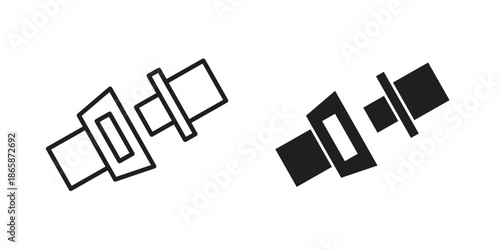 Car seat belt icons set designed in filled, outline, line and stroke style