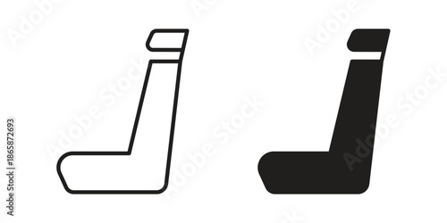 Car seat icons set designed in filled, outline, line and stroke style