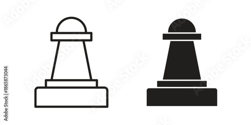 Chess pawn icons set designed in filled, outline, line and stroke style