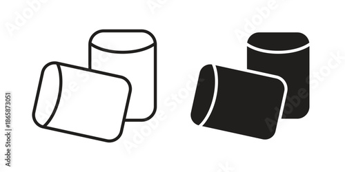 Chew gum icons set designed in filled, outline, line and stroke style