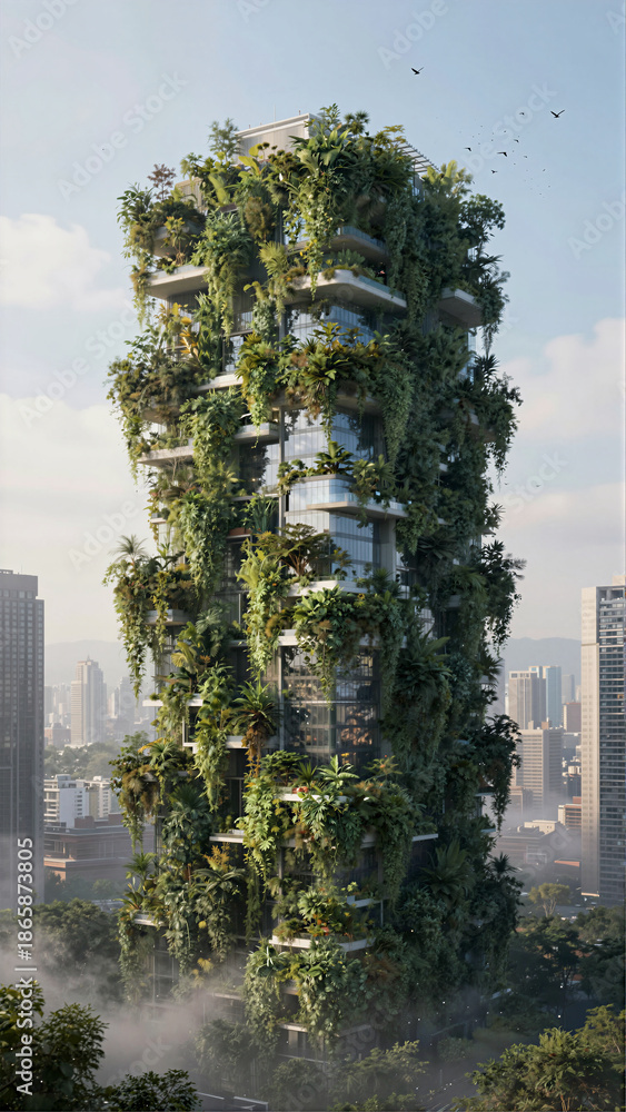 Green Tower Skyscraper with Vertical Gardens