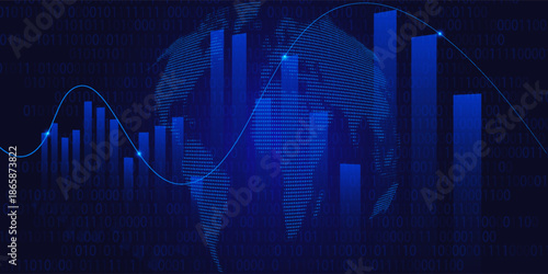Business growth graph or profitable investment concept. The arrow increases the company's future growth.