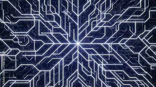 Digital Circuitry: A mesmerizing display of intricate circuits and connections, forming a complex web of digital pathways, symbolizing the interconnectedness of modern technology.