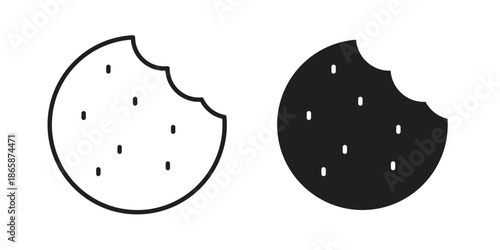 Cookie icons set designed in filled, outline, line and stroke style