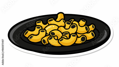 A plate filled with golden elbow macaroni pasta