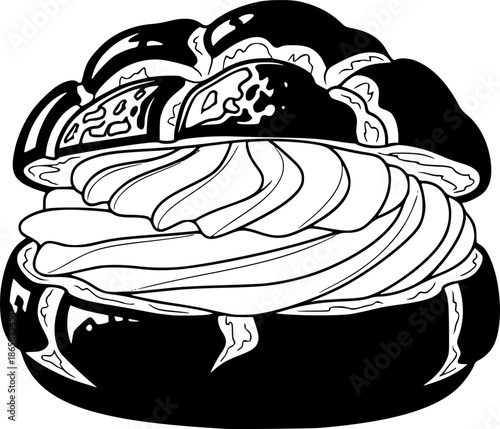 Sweet Bun Pastry Dessert Vector Icon Illustration