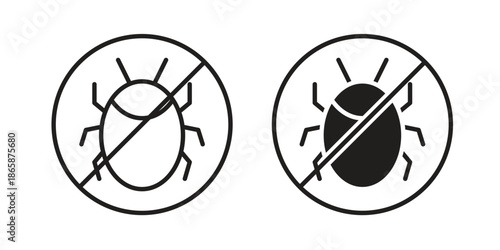 Debug icons set designed in filled, outline, line and stroke style