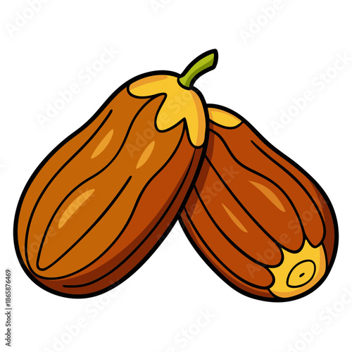 Two cartoon eggplants on a black background