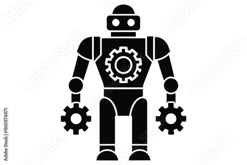 robotics technology vector icon silhouette