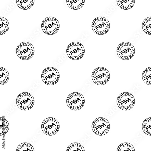 Food and Drug Administration FDA approved seamless pattern isolated on white background