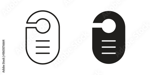 Door hanger icons set designed in filled, outline, line and stroke style