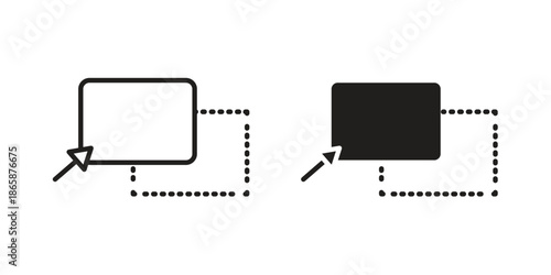 Drag and drop icons set designed in filled, outline, line and stroke style