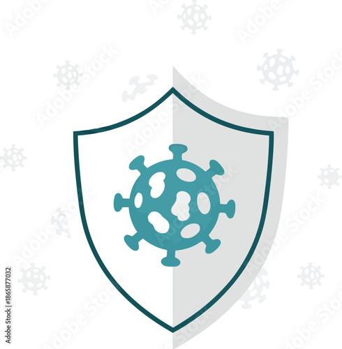 Coronavirus protection shield icon represents immunity and defense against viral infection vector
