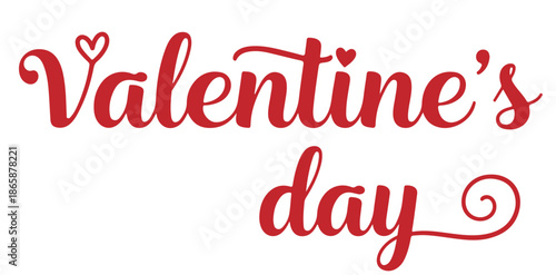 Happy Valentine's Day. Handwritten calligraphic lettering .