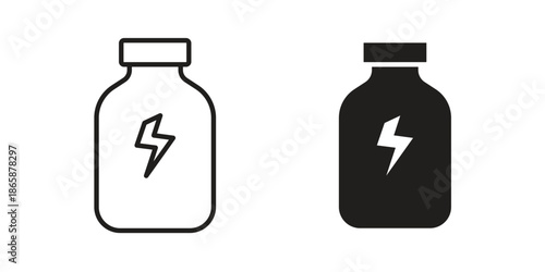 Fitness supplement icons set designed in filled, outline, line and stroke style